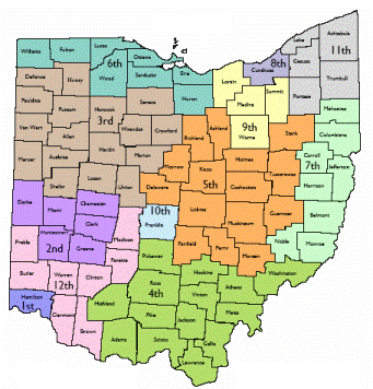 Map of Ohio.