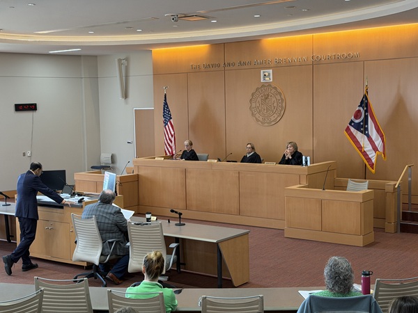 Judges on bench at oral argument