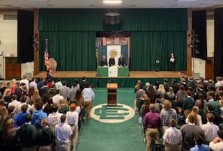 Judges, students, teachers, and staff