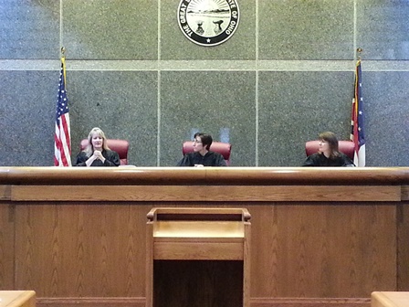 Judges on bench during Law and Leadership program.