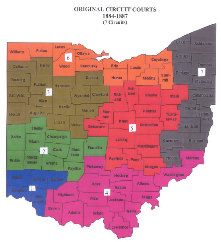 1884 Map of Appellate Districts