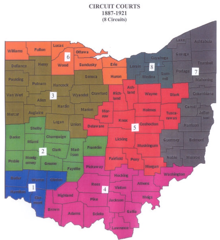 1887 Map of Appellate Districts