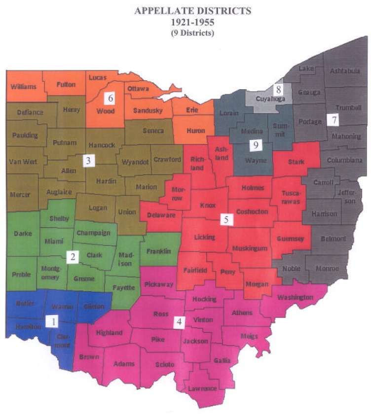 1921 Map of Appellate Districts