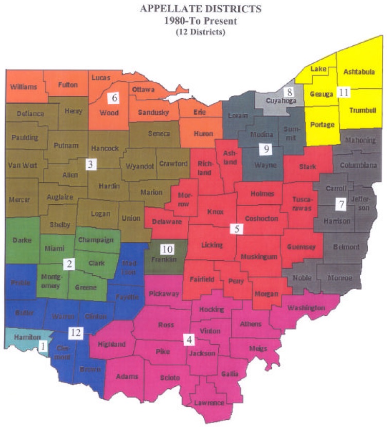 Current Map of Appellate Districts