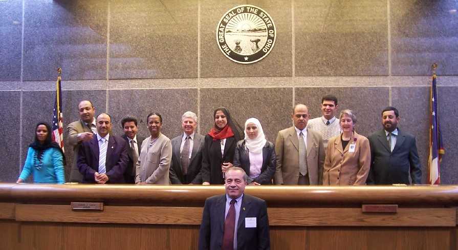 International visitors pictures with judges.